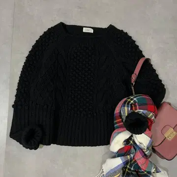 IENA EIGER 손뜨개질 케이블 풀오버 니트 울