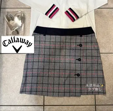 Callaway 체크 무늬 스커트 네이비 허리