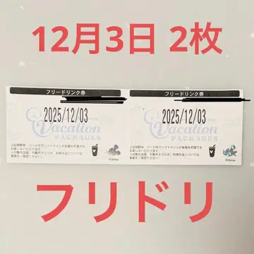 디즈니 12월 3일 프리 드링크권 2매 티켓