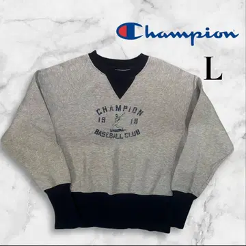 챔피언 90's 복각 리브 긴 야구 트레이닝복 맨투맨 그레이