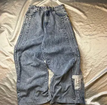 ADIDAS 데님 블루 ADIBREAK 청바지 와이드 팬츠