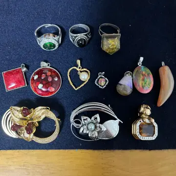 SILVER 포함 실버 반지와 펜던트 세트