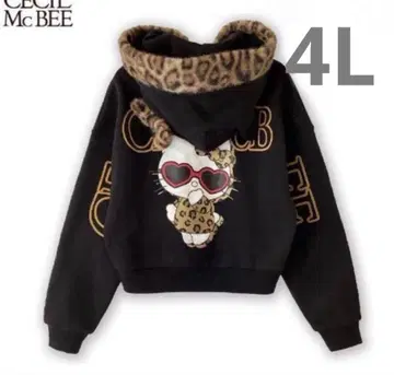 아베일 키티 세실 맥비 후드티 4L 아베일 레오파드 무늬 키티