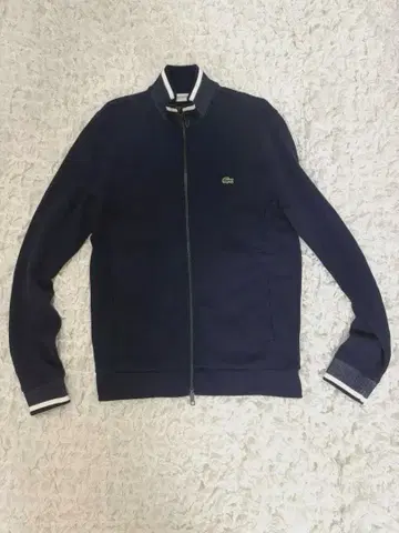 LACOSTE 네이비 풀 집업 스웨터