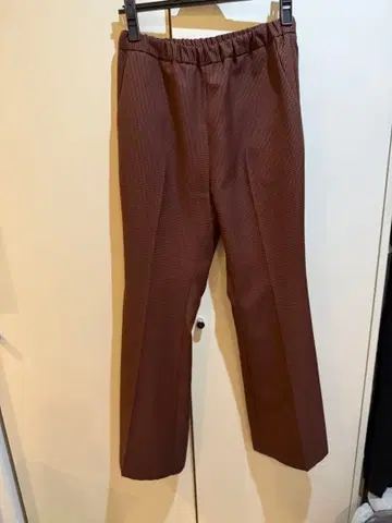 MAISON SPECIAL 브라운 격자 무늬 와이드 팬츠