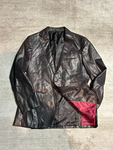 Leather tailored jacket y2k grunge