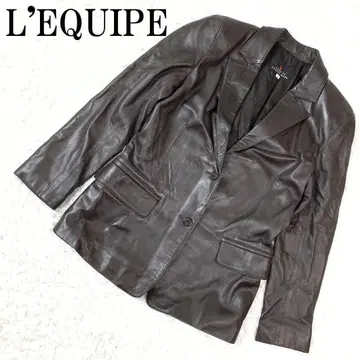 L'EQUIPE 레킵 가죽 자켓 브라운 9 B9457