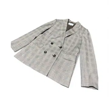 체크 무늬 더블 브레스트 자켓 그레이 계열 9