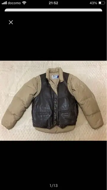 Schott Down 다운 자켓 베이지 블랙