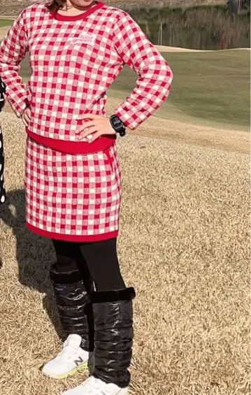 [키스온더그린] 빨간색 체크 셋업