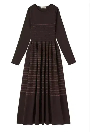 COCODEAL 크러쉬 라메 보더 원피스