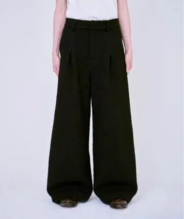 Camphor wood 1턱 슈퍼 배기 트위드 슬랙스