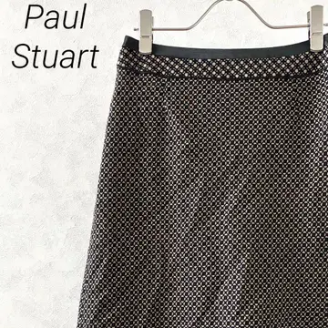 폴 스튜어트 미디 스커트 플레어 모 100% 안감 없음 깔끔한