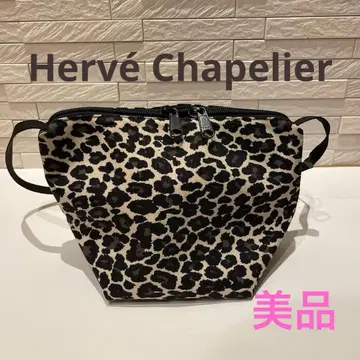 Herve Chapelier 레오파드 (나일론 보트형 숄더백)