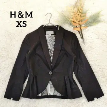 에이치앤엠 여성용 테일러드 자켓 (XS) 블랙 코튼 꽃무늬 PT