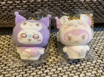 치이카와 산리오 시크릿 플로키 마스코트 참 모몽가 쿠로미