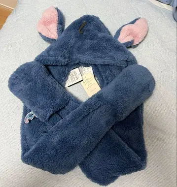 미사용 새상품 택 포함 아베일 후드 부착 머플러 스티치 디즈니 장갑