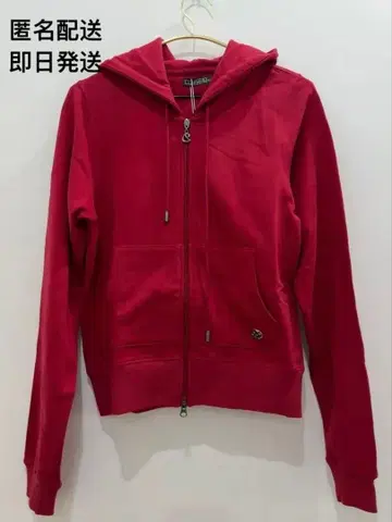 coyseio 레드 프론트 지퍼 후드 부착 후드티