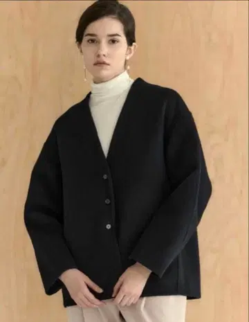 YONFA V넥 울 캐시미어 코트