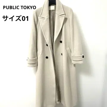 [ PUBLIC TOKYO ] S140 백 플레어 롱 체스터 코트 01