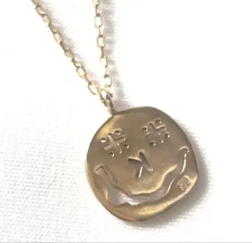 K10 브론즈 웃는 얼굴 모티브 목걸이 10금
