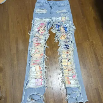 애니메이션 프린트 너드코어 스키니 데님