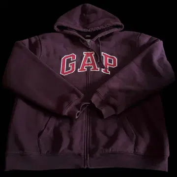 GAP 다크 퍼플 풀 지퍼 후드티 L