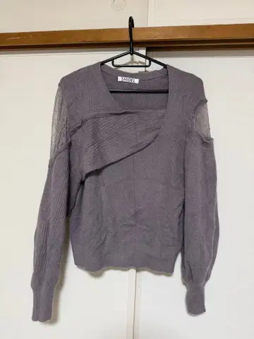 SNIDEL 퍼플 오프숄더 니트