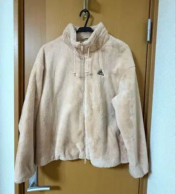 [ adidas ] 아디다스 플리스 자켓 퍼 자켓 겉옷 핑크