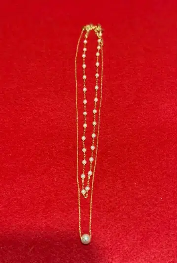 골드 펄 2연 목걸이