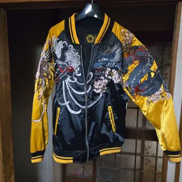 자수 드래곤 스카잔 블랙 옐로우 컬러