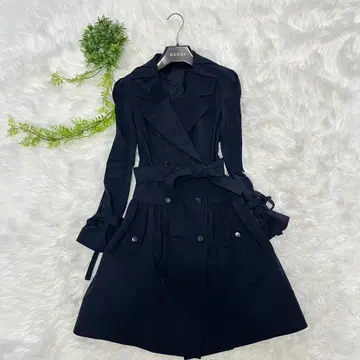 Rene 르네 트렌치코트 벨트 포함 프릴 플리츠 A라인