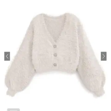 비쥬 버튼 라메 샤기 니트 가디건[pm536] 아이보리