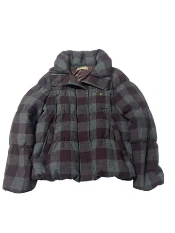 e249 폴 스미스 체크 무늬 다운 자켓 후드 부착