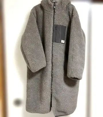 여성용 JaVa 보아 롱 코트 그레이지 후드 부착 M~L