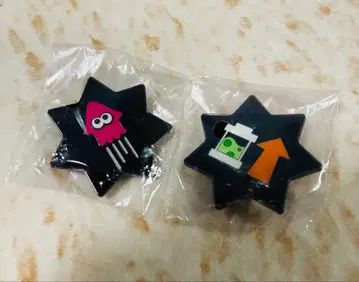 오징어 캐릭터 별 모양 핀 배지 세트