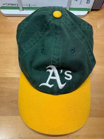 A's 야구 모자 그린과 옐로우 컬러