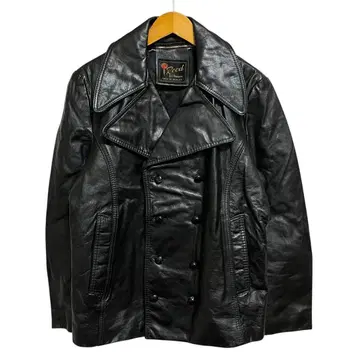 LC3 80s Reed 더블 브레스트 가죽 자켓 블랙 표기 38