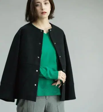 [ OPAQUE.CLIP ] 울 라이크 멜톤 노카라 코트