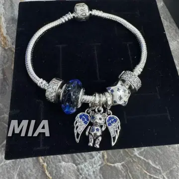 pandora 은색 엔젤 참 팔찌