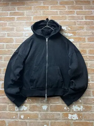 ZARA 자라 후드티 워시 가공 후디 더블 지퍼 블랙