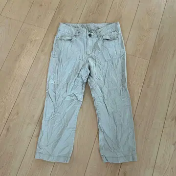 여성용 팬츠 바지 라이트 그레이 캐주얼 팬츠 버튼 포함