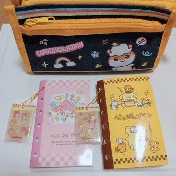 코로코로 크리린 데님 파우치 펜 케이스 마이멜로디 폼폼푸딩 씰북