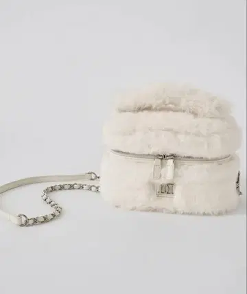 다리치 인조 모피 숄더 미니백 화이트