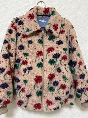 POU DOU DOU 꽃무늬 플리스 자켓