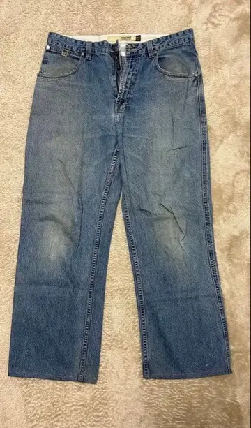 RAW EDGE 데님 팬츠 스트레이트 W88cm 깊은 밑위 구제 의류