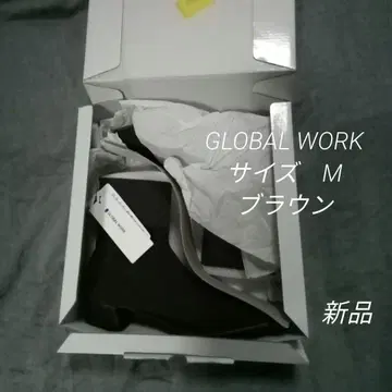 GLOBAL WORK 새상품 니트 소재 숏부츠 브라운