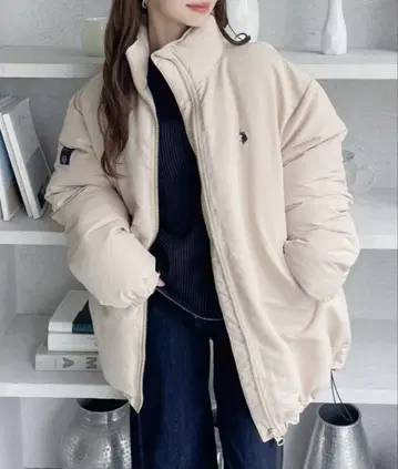 U.S. POLO ASSN. 베이지 다운 자켓 M 사이즈