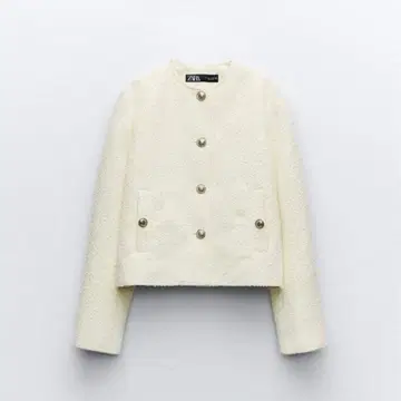 ZARA 숏 텍스처 자켓 트위드 자켓