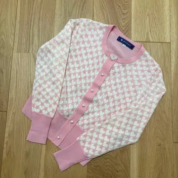 [ 중고품 ] 엠즈 그레이시 하트 무늬 가디건